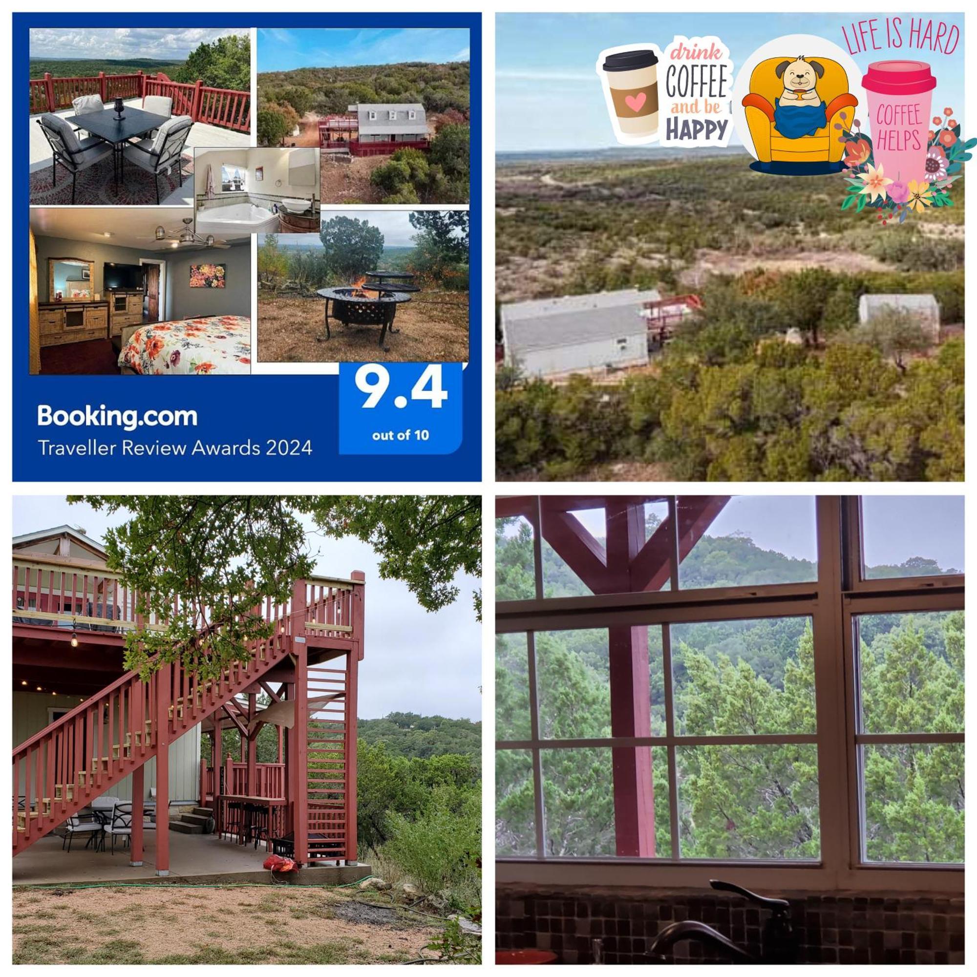 Entire 2Br 2Ba Hilltop View Home Sleeps 7 Pets 4 Acres Jacuzzi Central Ac Kingbeds Free Wifi-Parking Kitchen Washerdryer Starry Terrace Two Sunset Dining Patios Grill Stovetop Oven Fridge Onsitewoodedhiking Wildlife Coveredpatio4Pets & Birds Singing! Marble Falls Buitenkant foto